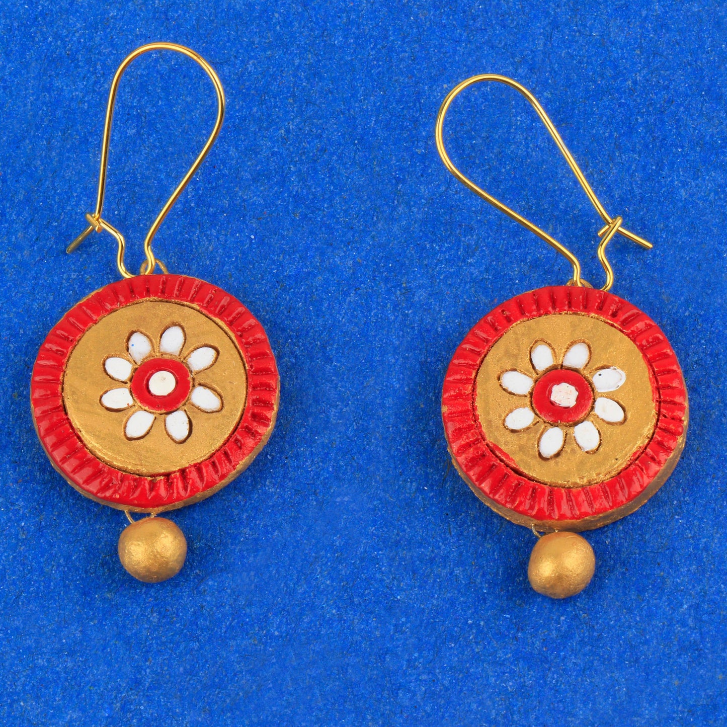 Pushpi- Handcrafted Clay Dangler Earrings
