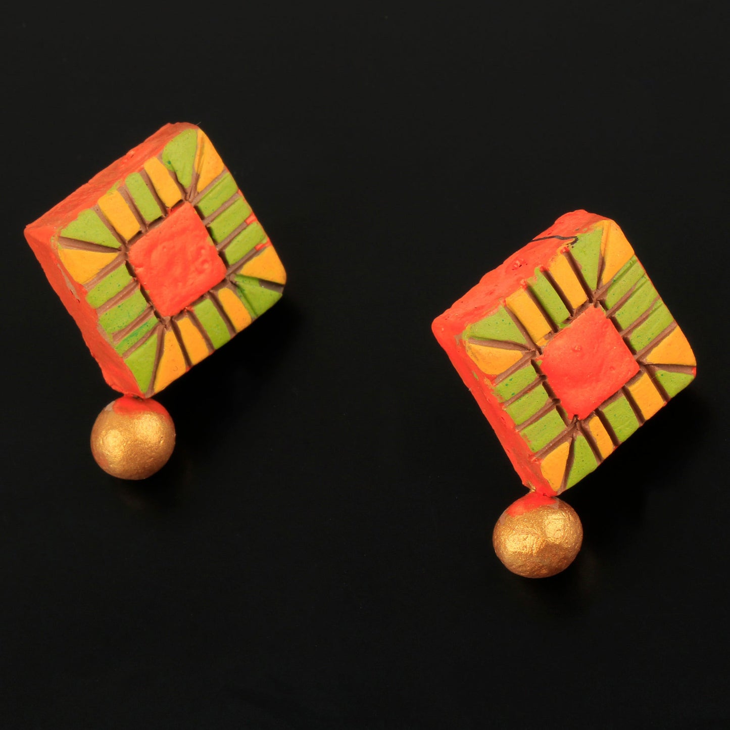 Baha- Handcrafted Clay Dangler Earrings