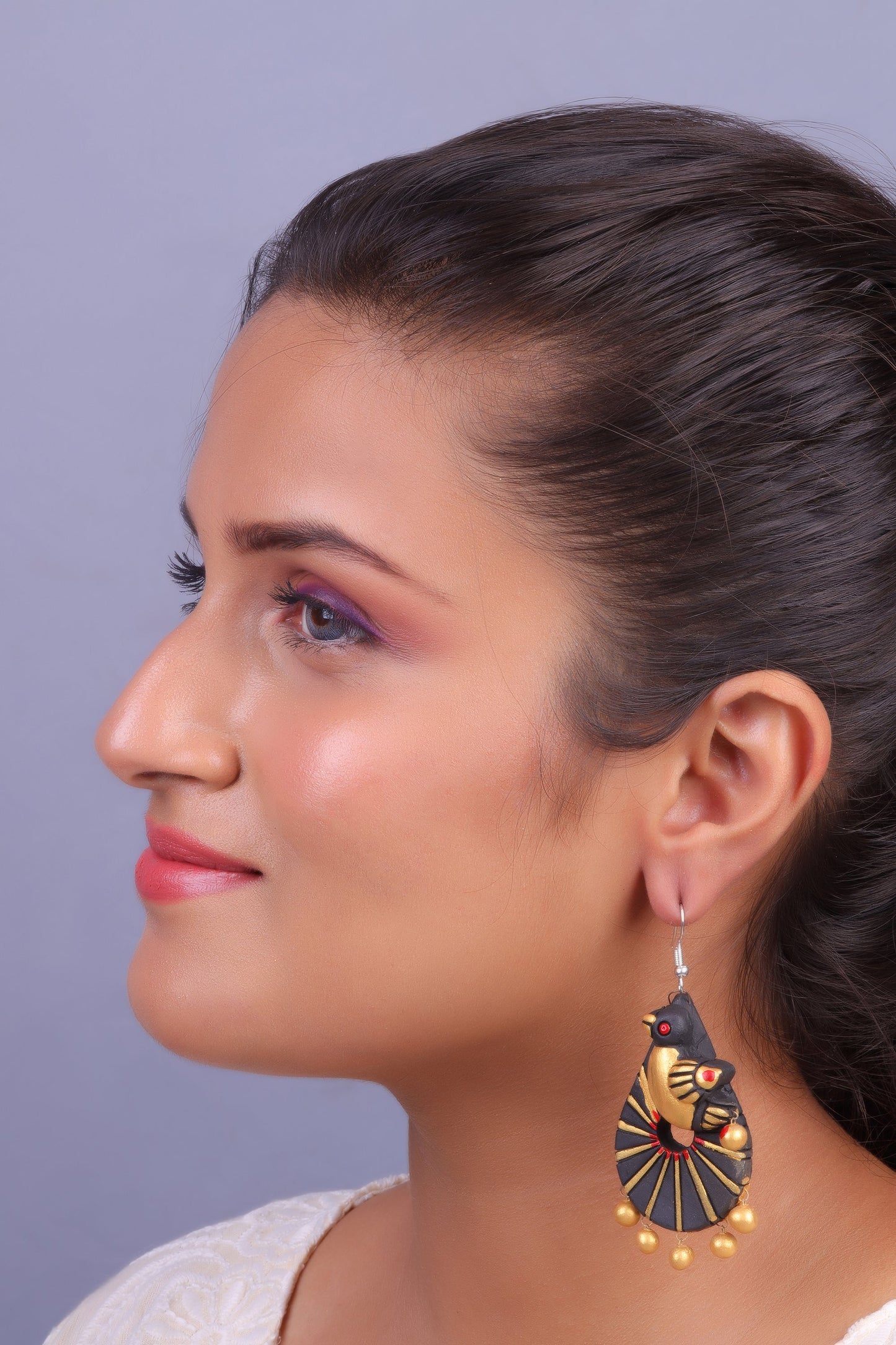 Vasundhue- Handcrafted Clay Jhumki Earrings