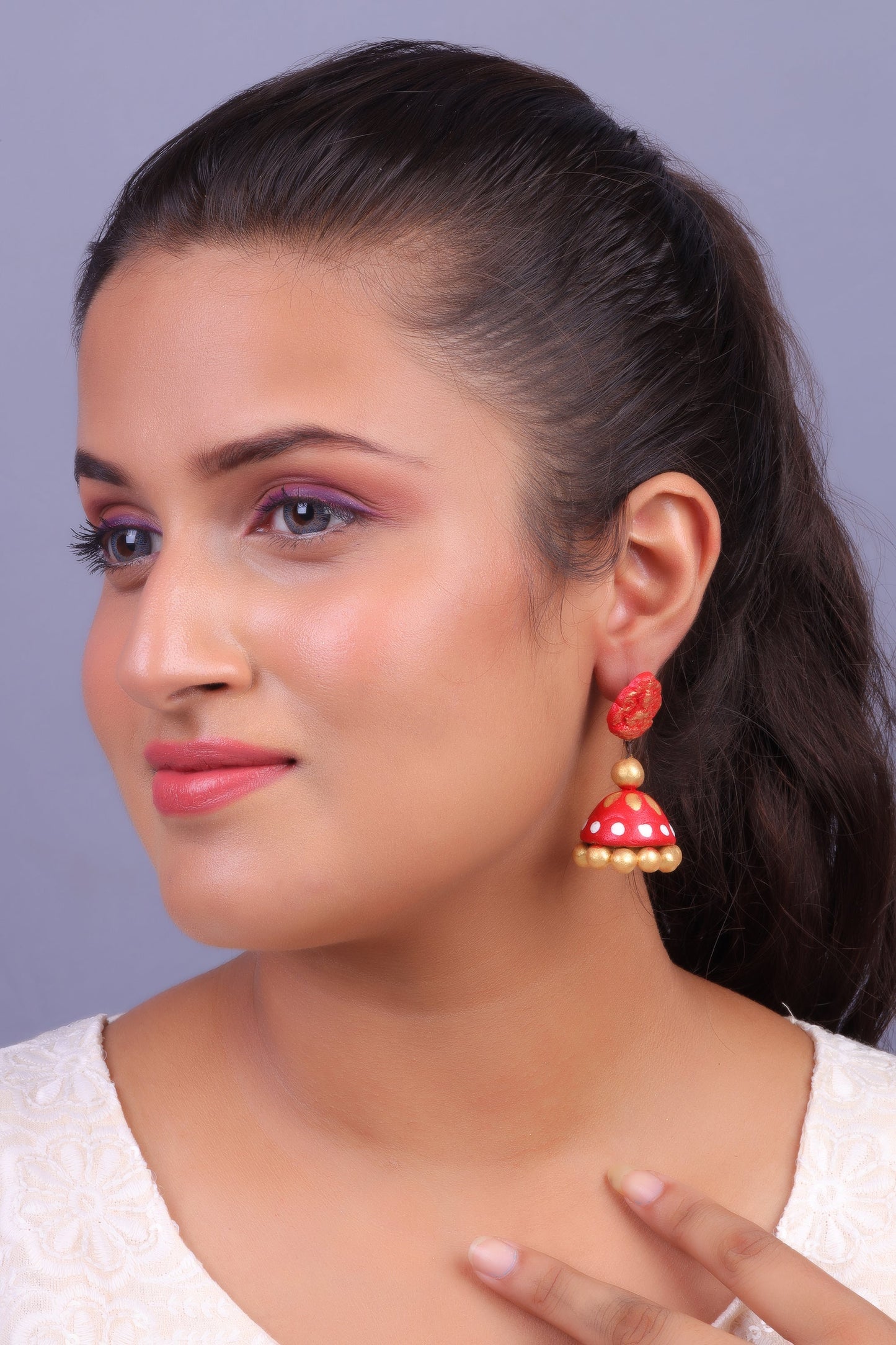 Bhasmi- Handcrafted Clay Jhumki Earrings