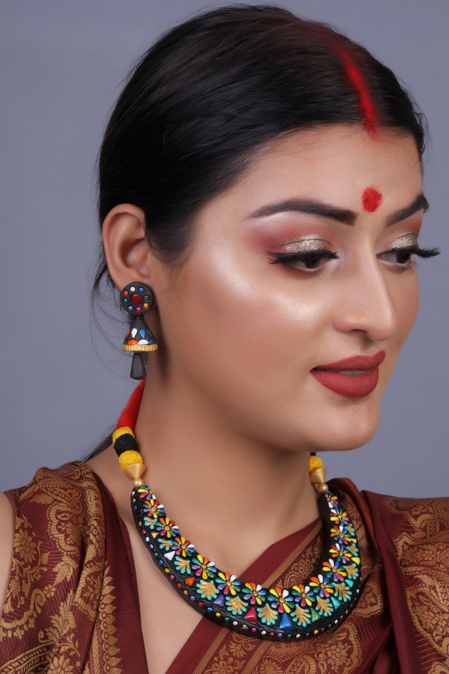 Mittika- Handcrafted Clay Necklace Set