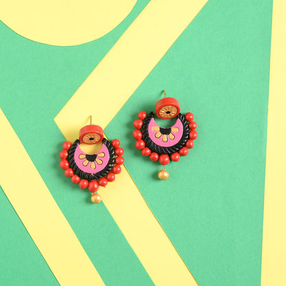 Rangini- Handcrafted Clay Dangler Earrings