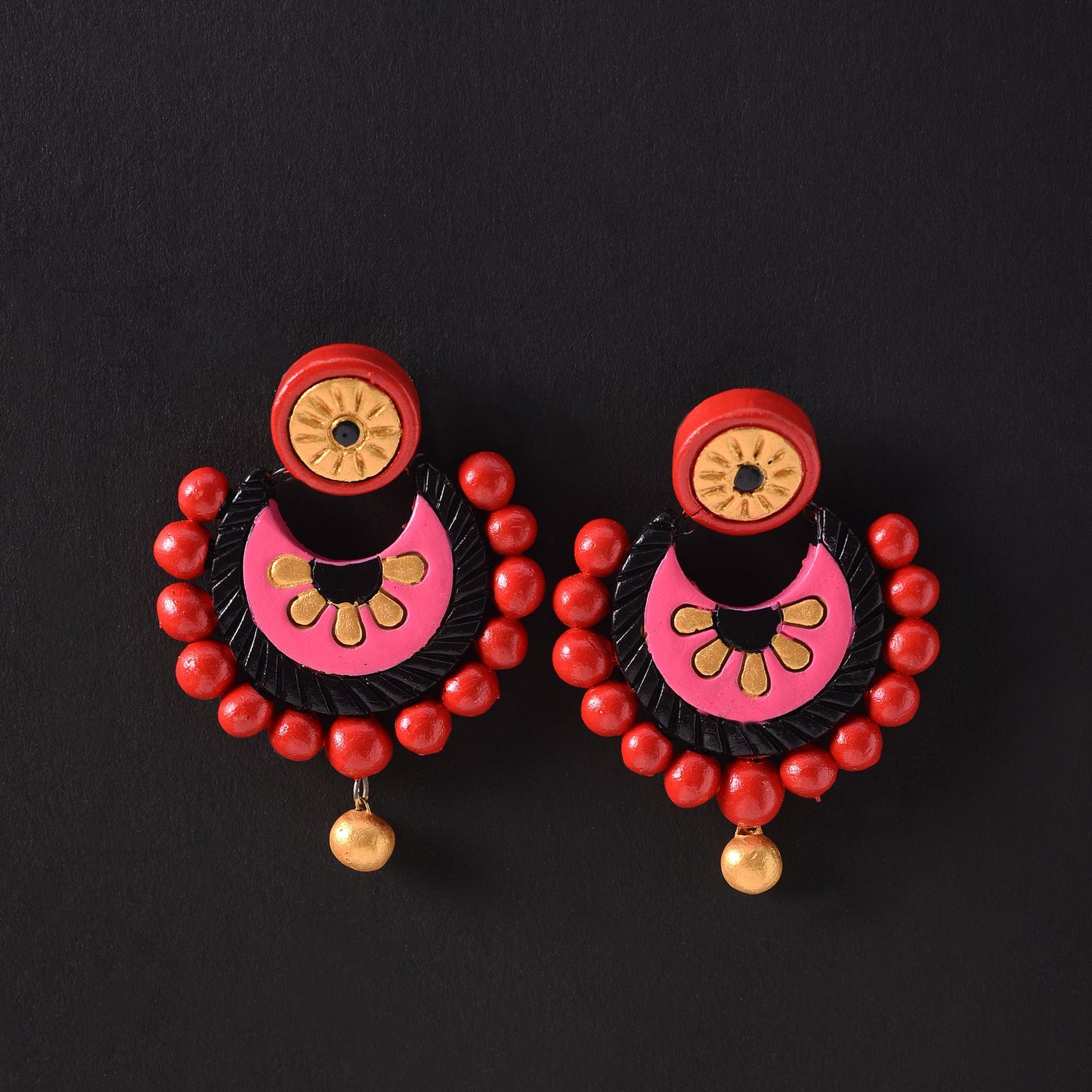 Rangini- Handcrafted Clay Dangler Earrings