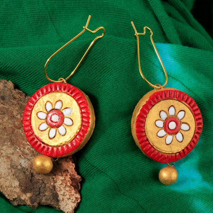 Pushpi- Handcrafted Clay Dangler Earrings