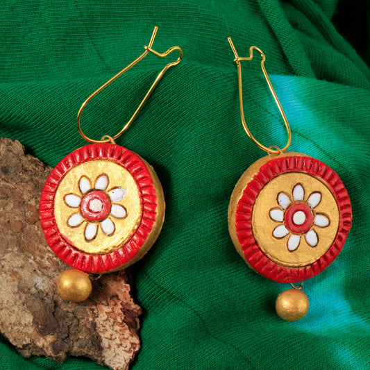 Pushpi- Handcrafted Clay Dangler Earrings