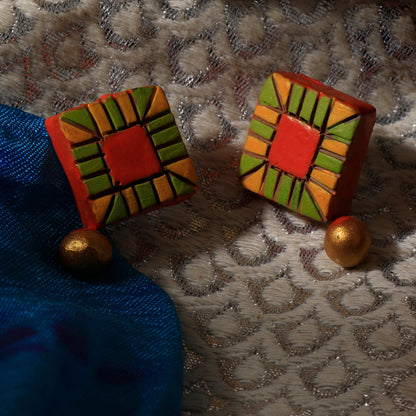 Baha- Handcrafted Clay Dangler Earrings
