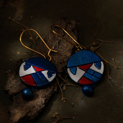 Dholika- Handcrafted Clay Dangler Earrings