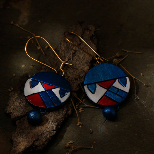 Dholika- Handcrafted Clay Dangler Earrings
