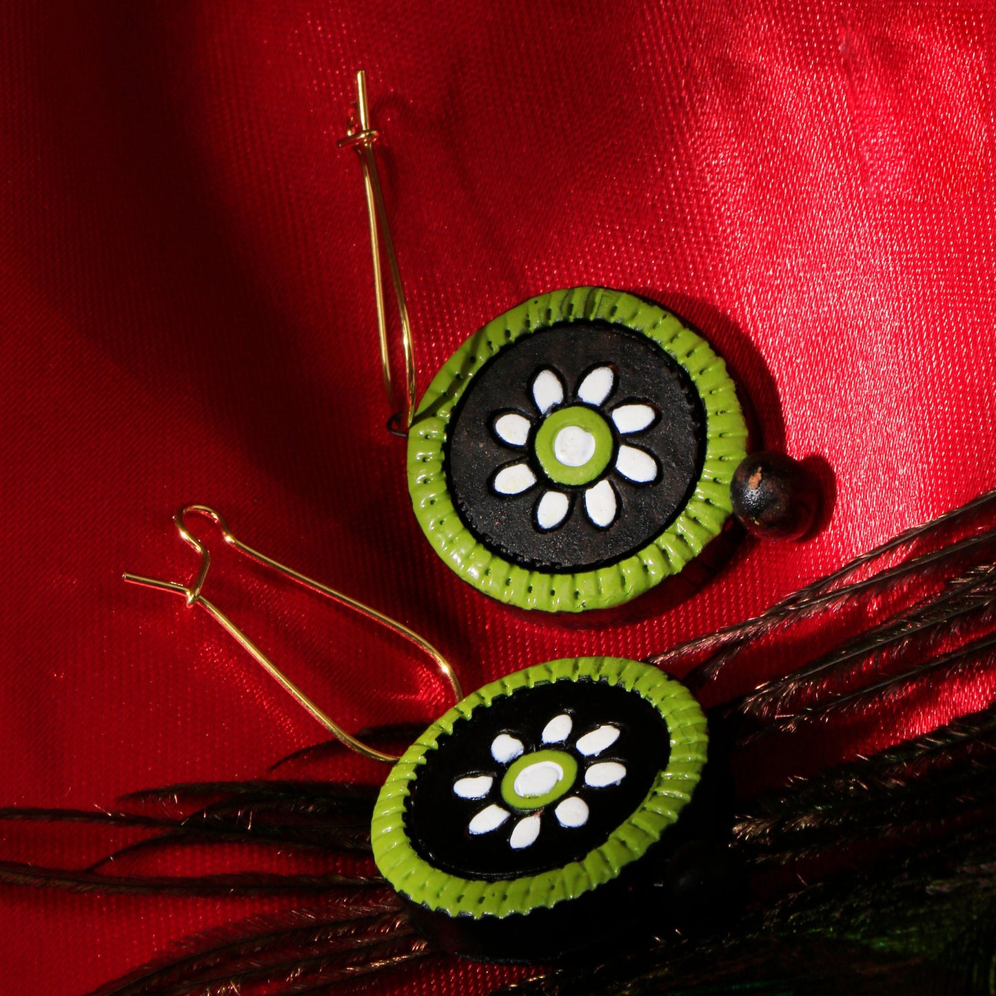 Mandana- Handcrafted Clay Dangler Earrings
