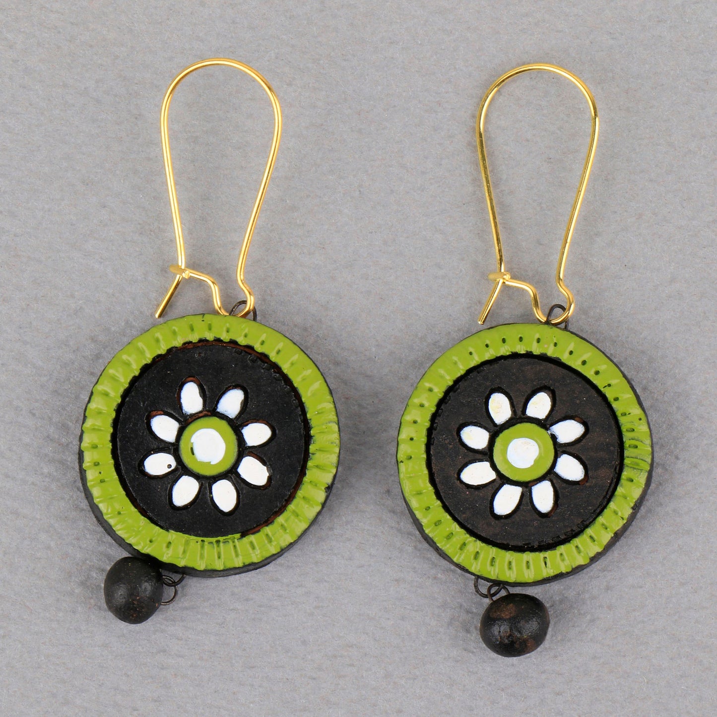 Mandana- Handcrafted Clay Dangler Earrings
