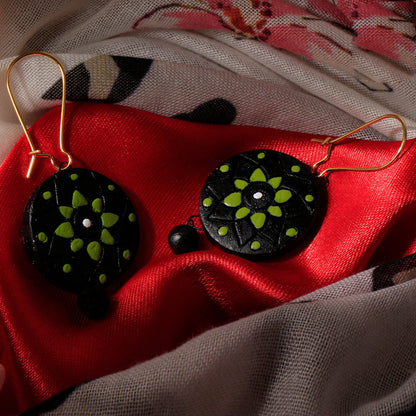 Jodhana- Handcrafted Clay Dangler Earrings