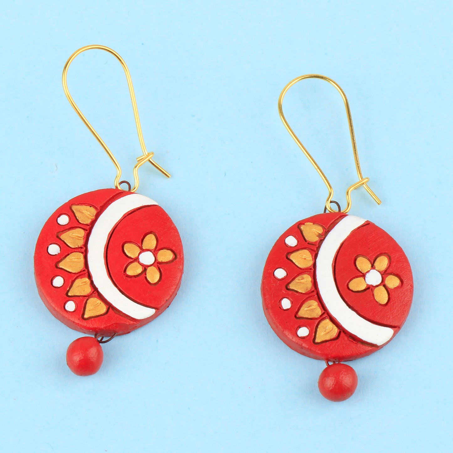 Satrangi-  Handcrafted Clay Dangler Earrings