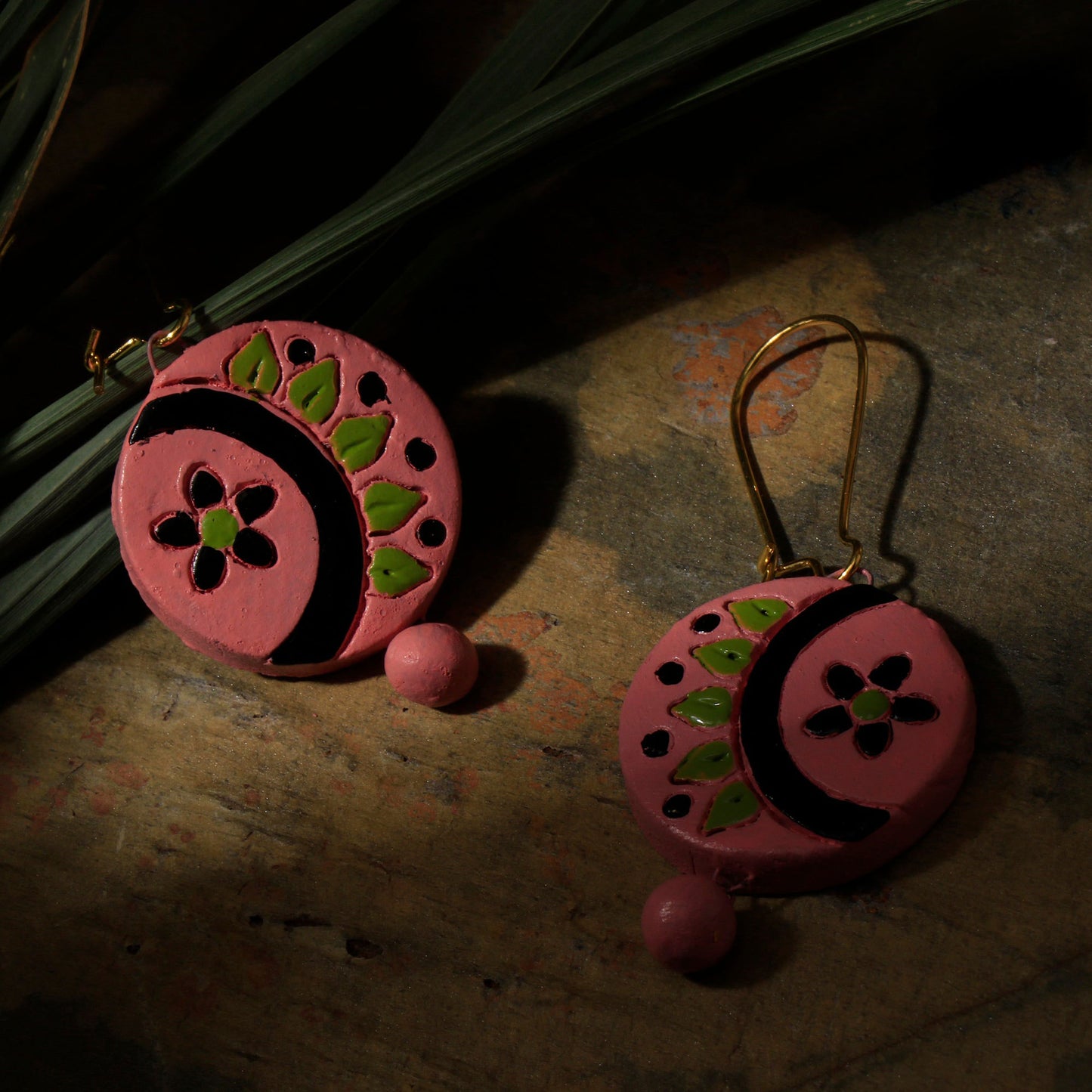 Raagini- Handcrafted Clay Dangler Earrings