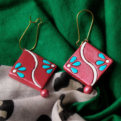 Kalbelia- Handcrafted Clay Dangler Earrings
