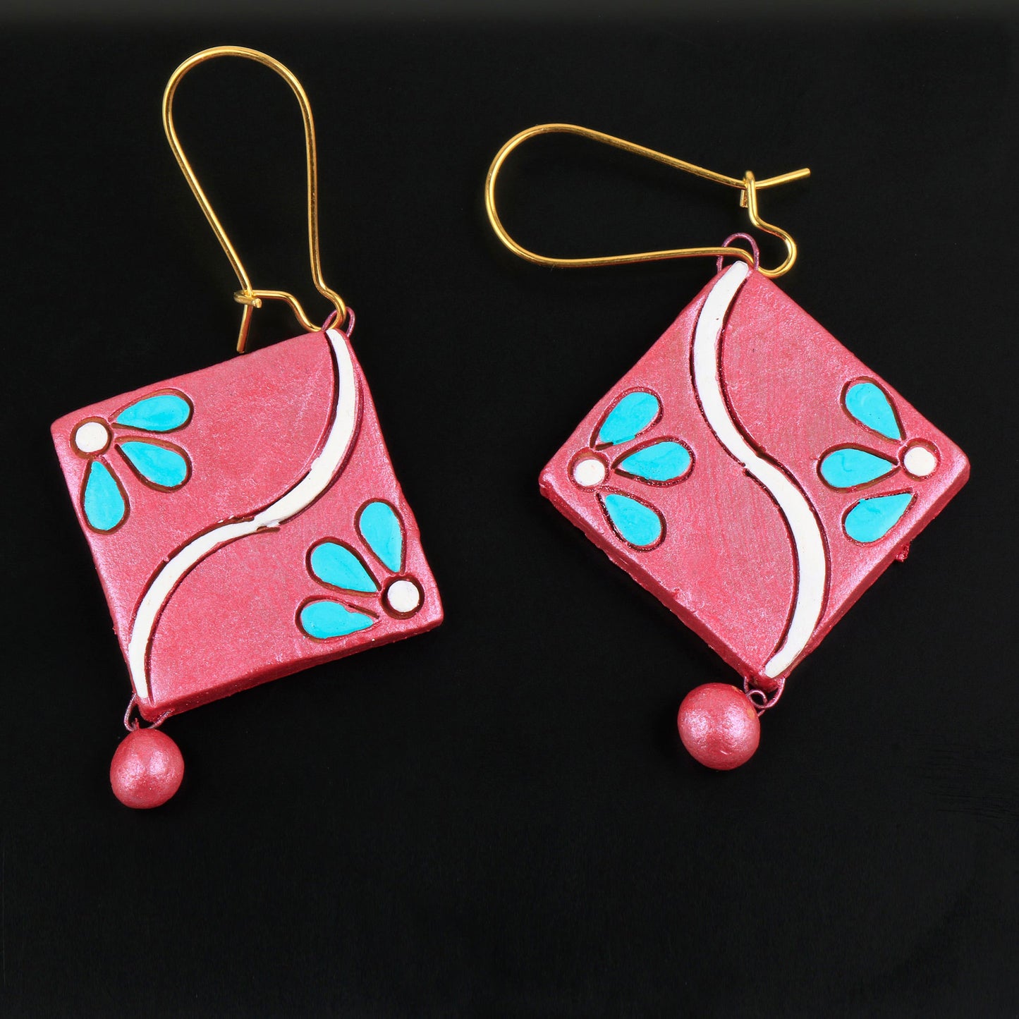 Kalbelia- Handcrafted Clay Dangler Earrings