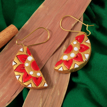 Jhalar- Handcrafted Clay Dangler Earrings