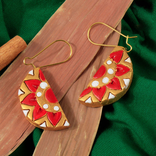 Jhalar- Handcrafted Clay Dangler Earrings