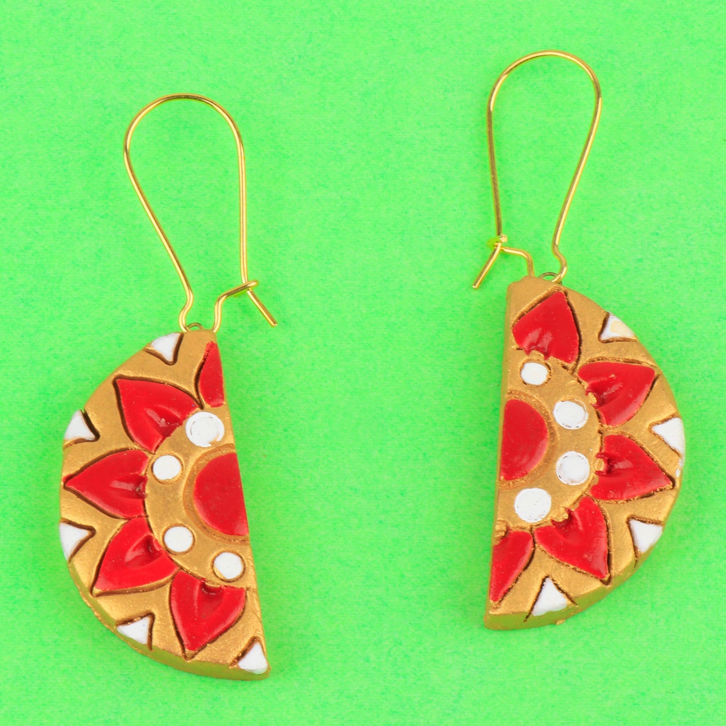 Jhalar- Handcrafted Clay Dangler Earrings