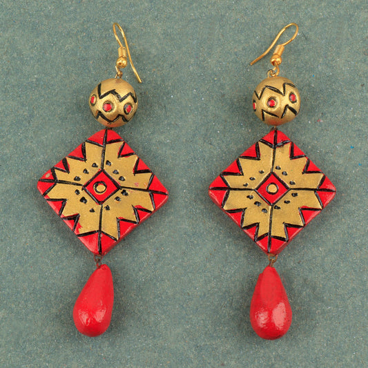 Vasuni- Handcrafted Clay Dangler Earrings