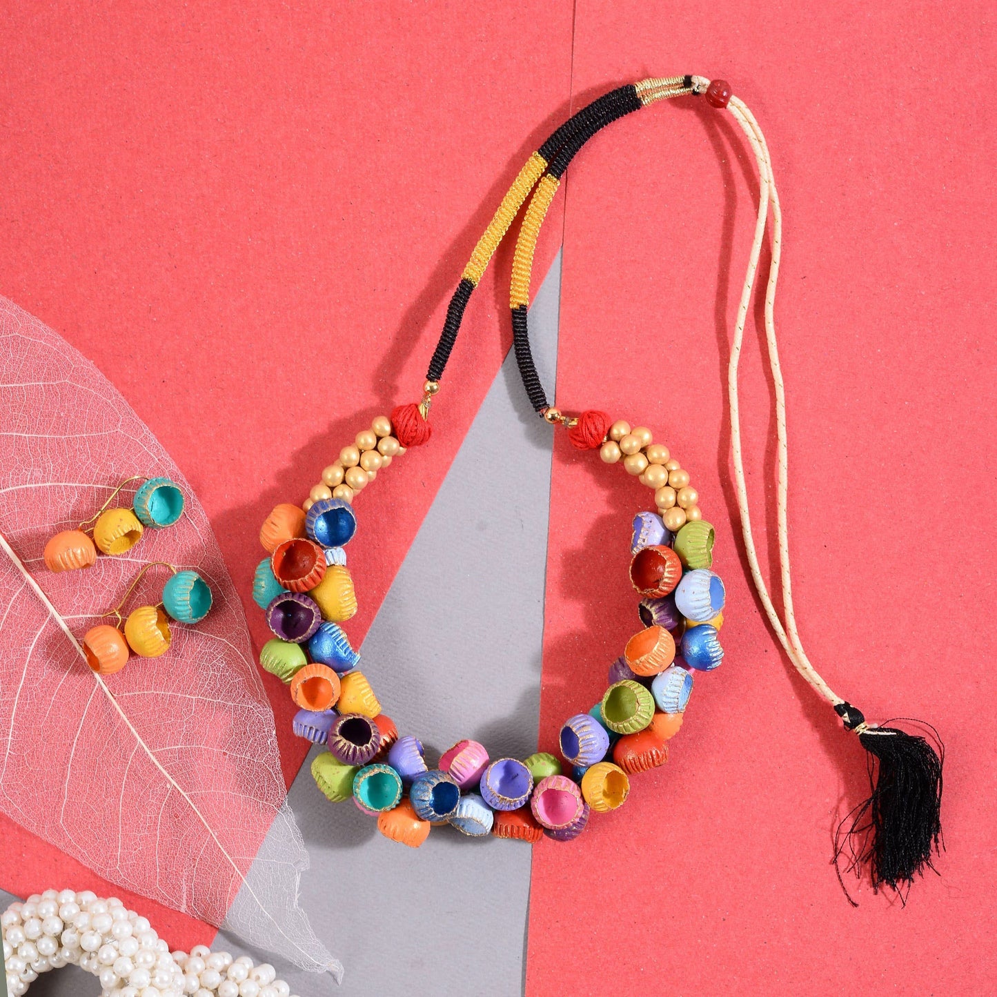 Mittika- Handcrafted Clay Necklace Set