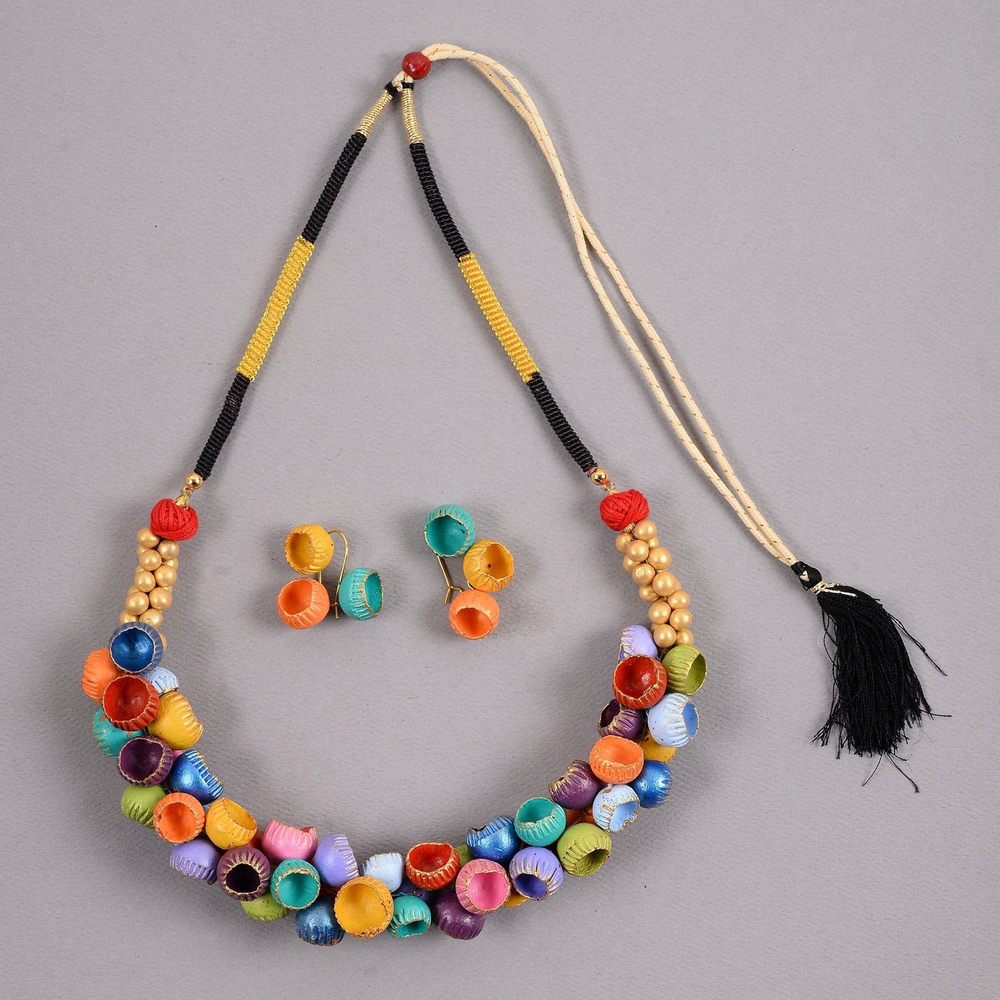 Mittika- Handcrafted Clay Necklace Set