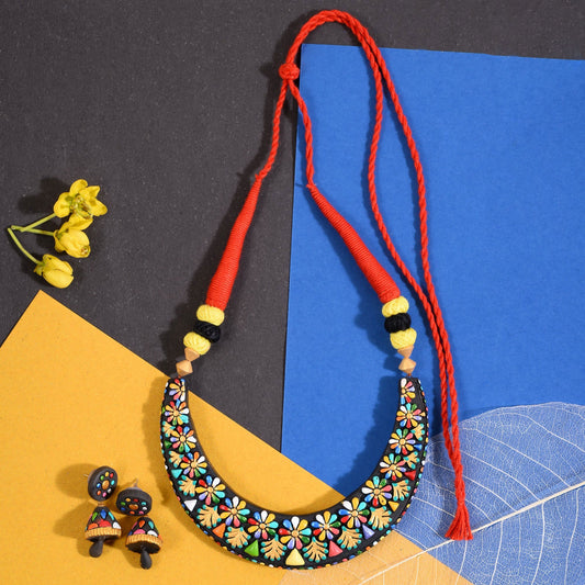 Mittika- Handcrafted Clay Necklace Set
