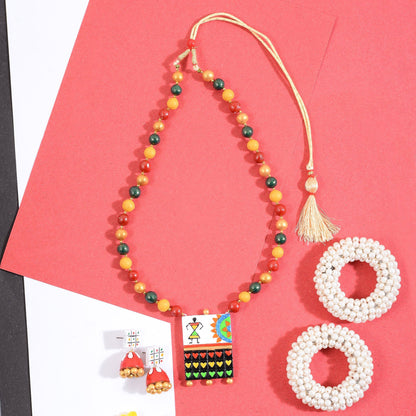 Matika-  Handcrafted Clay Necklace Set