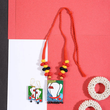 Mrittika- Handcrafted clay Ganesha Necklace Set