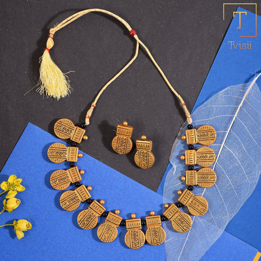 Dhool- Handcrafted Clay Necklace Set